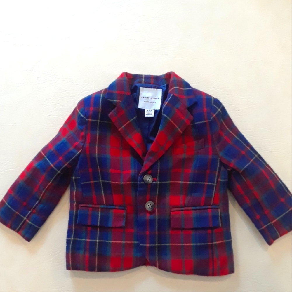 Janie & Jack Boys Plaid Blazer
